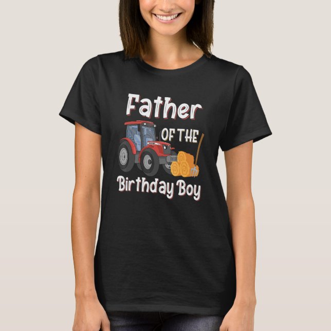 Far i Birthday Boy Farm Tractor Farmer Bir T Shirt (Framsida)
