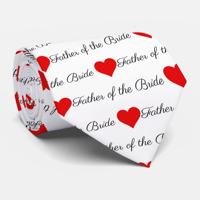 Far i Bride B&W Red Hearts Neck Tie Slips (Rullad)