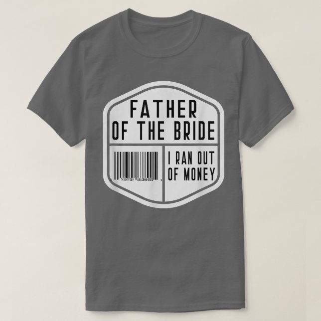 Far i Bride Bachelor Bröllop Scan for Paym T Shirt (Design framsida)