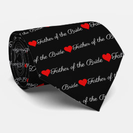 Far i Bride Black Red Hearts Neck Tie Slips