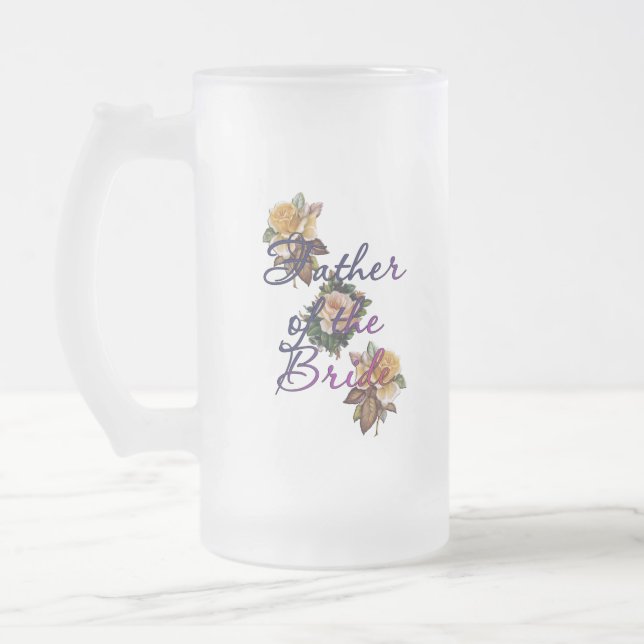 Far i Bride-Blommigten Frostat Ölglas (Vänster)
