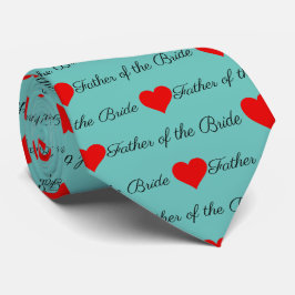 Far i Bride Blue Red Hearts Neck Tie Slips
