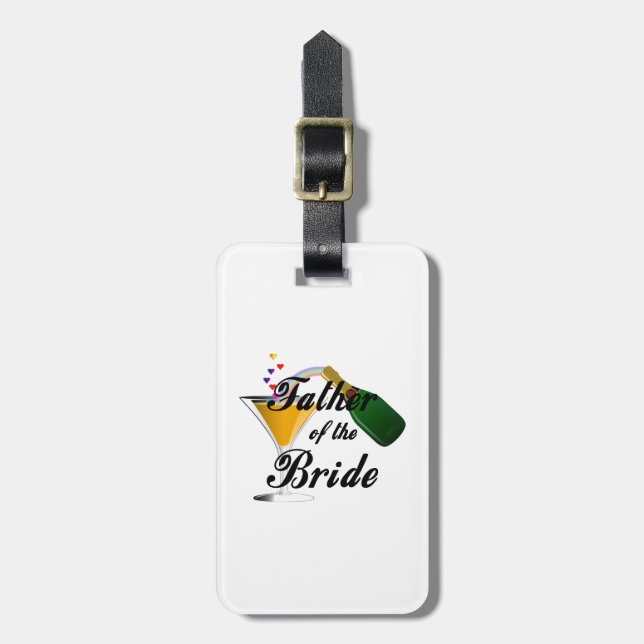 Far i Bride Champagne Toast Bagagebricka (Vertikal Framsida)