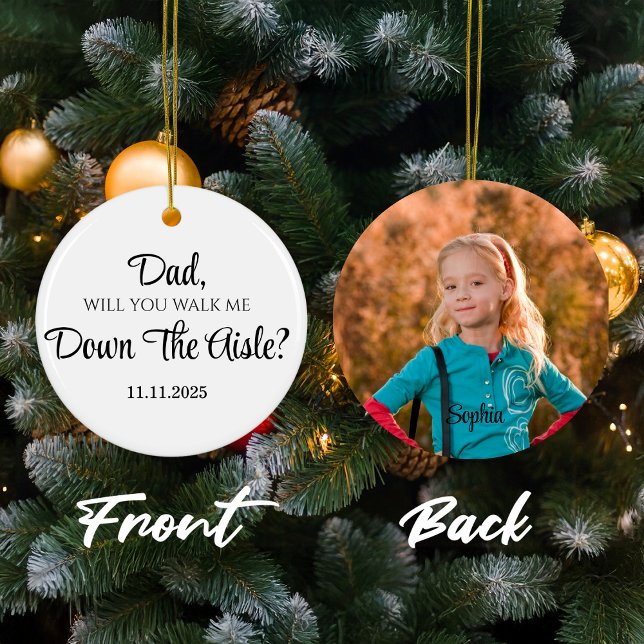 Far i Bride Gift från dotter, Far Julgransprydnad Keramik (Skapare uppladdad)