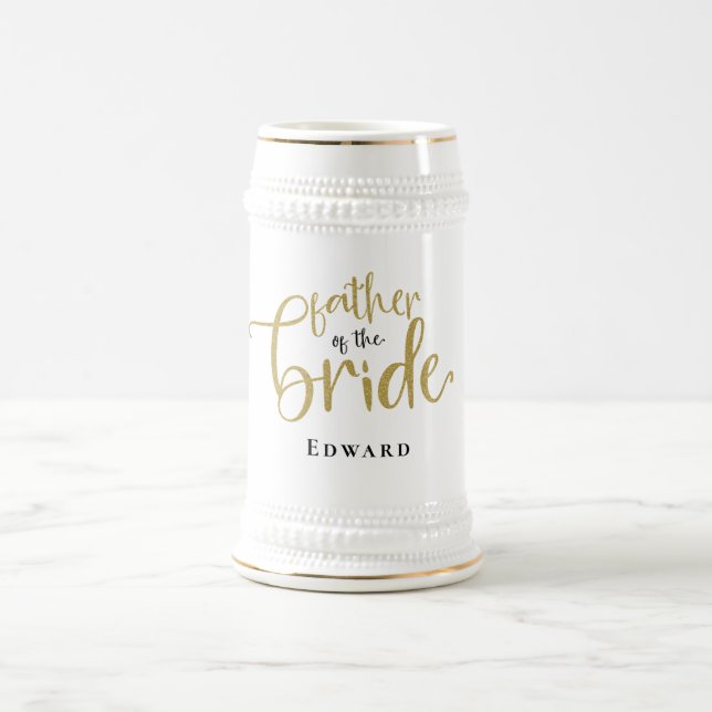 Far i Bride Gift Namn Black Guld Typography Sejdel (Center)
