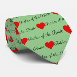 Far i Bride Grönt Red Hearts Neck Tie Slips