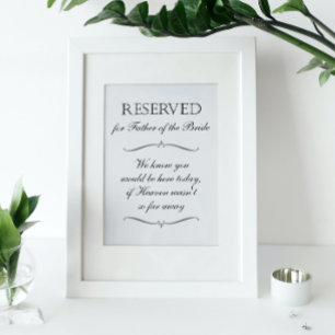 Far i Bride Heaven Memorial Reserved Bröllop Poster
