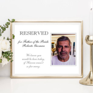 Far i Bride Memorial Seat Photo Bröllop Poster