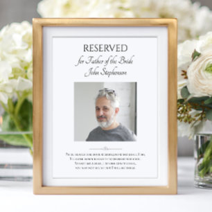 Far i Bride Photo Spara A Seat Bröllop Memorial Poster