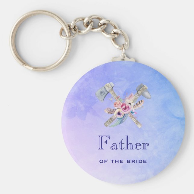 Far i briden Watercolor Tomahawk Nyckelring (Framsidan)