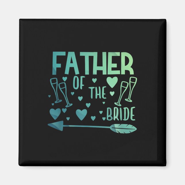 Far i bron och Groom Tees Bröllop Anniver Magnet (Framsidan)