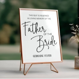 Far i det reserverade säte Bröllop i Bride Memoria Poster