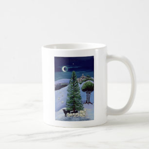 Får i en vinter landskap kaffemugg