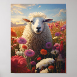Får i ett fält med blommor 🌺 poster