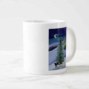 Får i ett vinterlandskap jumbo mugg