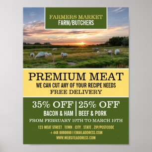 Får i Fält, reklam för jordbrukare och slaktare Poster