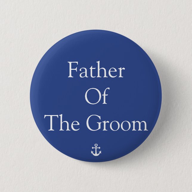 Far i Groom Blue Nautical Buttons Knapp (Framsida)