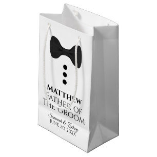 Far i Groom Bröllop Gift Bag Black Tie Small