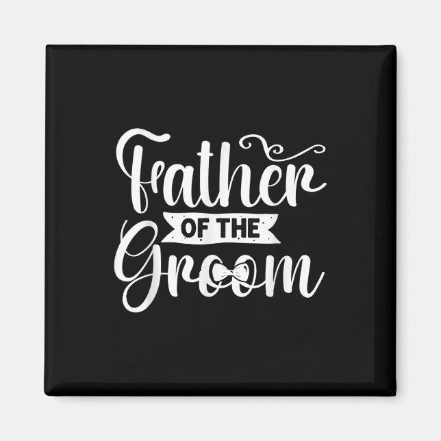 Far i Groom Bröllop Marskalkar Bachelor Par Magnet (Framsidan)