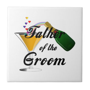 Far i Groom Champagne Toast Kakelplatta