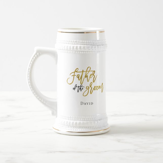 Far i Groom Gift/Namn/Guld & Black Sejdel (Vänster)