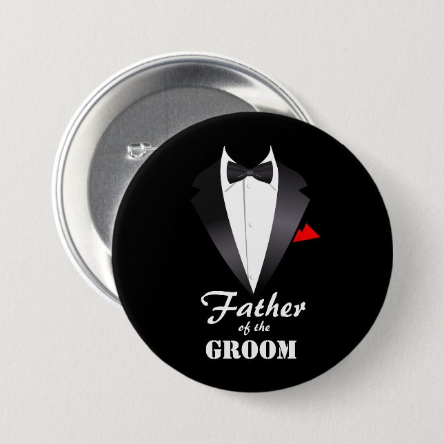 Far i Groom med Tuxedo Shirt - Knapp (Framsida & baksida)