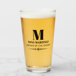 Far i groom Monogram Bröllop Beer Glass Glaskopp