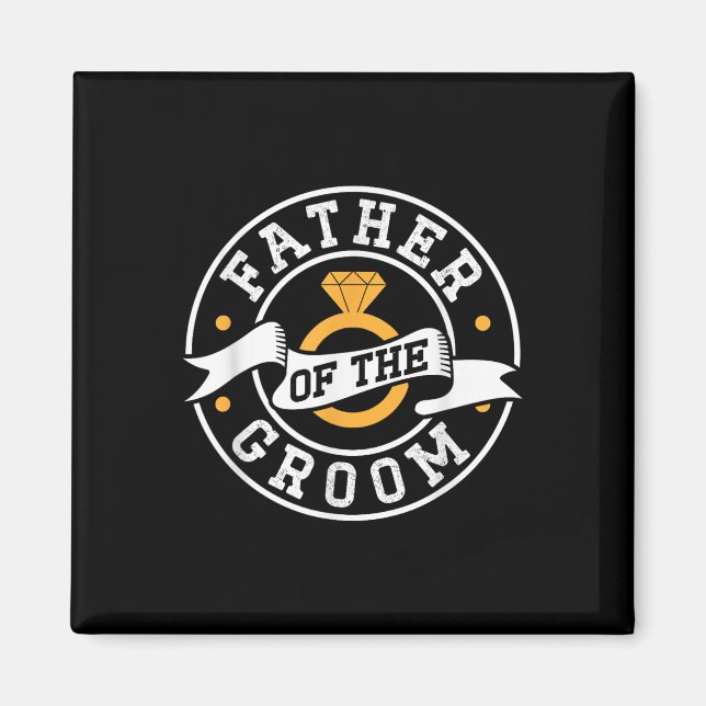 Far i Groom Ord Bachelor Party Bröllop Magnet (Framsidan)
