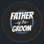 Far i Groom Ord Bachelor Party Bröllop Runt Klistermärke<br><div class="desc">Far i Ord Bachelor Party Bröllop Pappa pappa</div>