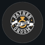 Far i Groom Ord Bachelor Party Bröllop Runt Klistermärke<br><div class="desc">Far i Groom Ord Bachelor Party Bröllop</div>