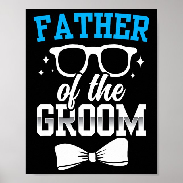 Far i Groom Party Bröllop Bachelor Ord Poster (Framsidan)