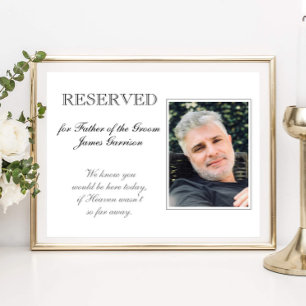Far i Groom Reserved Seat Memorial Bröllop Poster