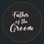 Far i Groom Tee-Bröllop-gruppen i Groom Pappa Runt Klistermärke<br><div class="desc">Far i Groom Tee-Bröllop-gruppen i Groom Pappa</div>