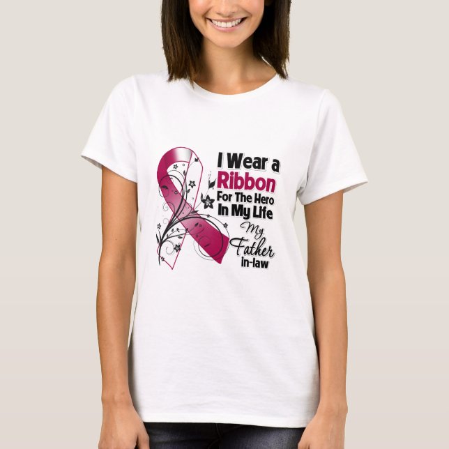 Far i Hero i mitt livschef Nacke Cancer Tee (Framsida)