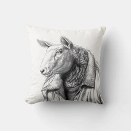 Får i Jeans Jacka (Snö) Kudde