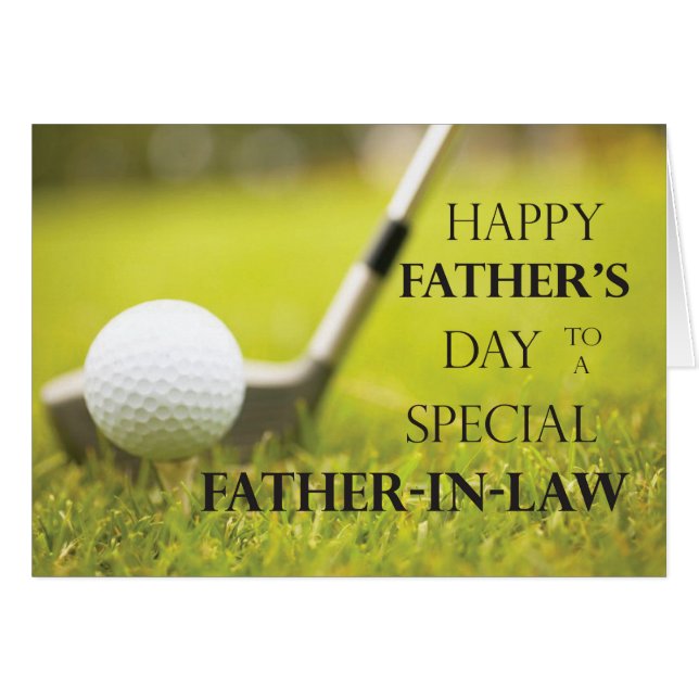 Far i juridik Fars dag Golf Boll i gräs Hälsningskort (Framsidan Horizontal)