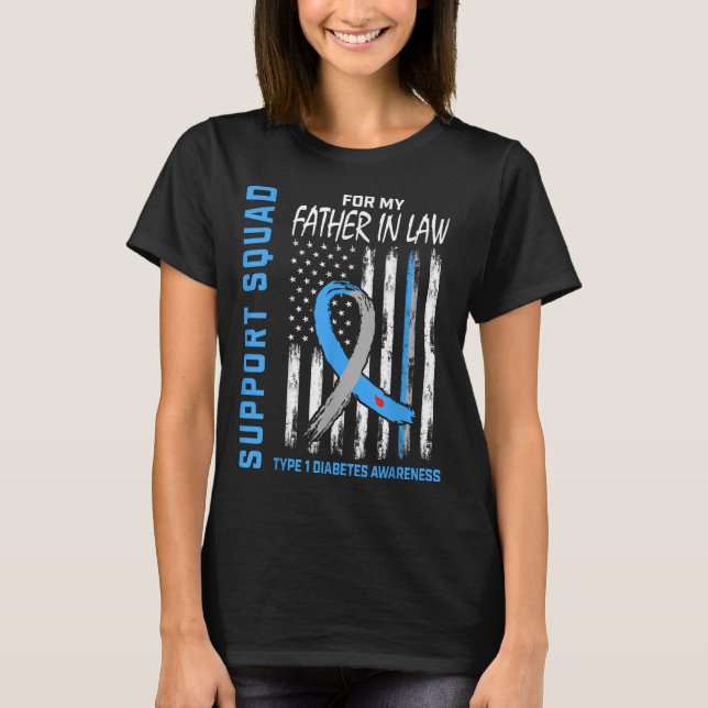 Far i lag typ 1 Diabetes Shirt Flagga S T (Framsida)