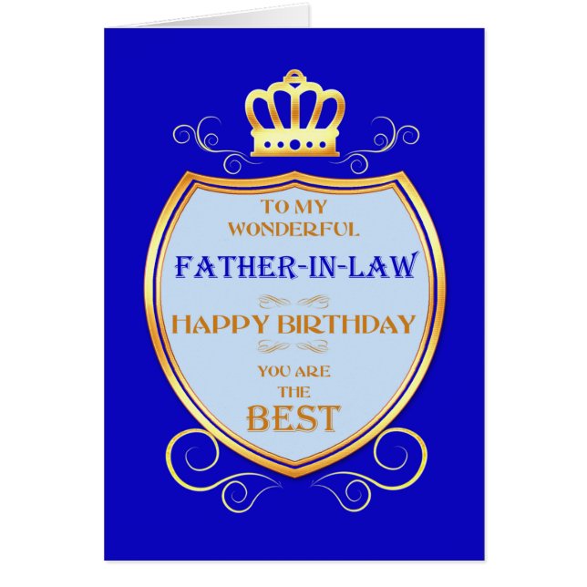 Far-i-Law Birthday med Shield Hälsningskort (Framsidan)