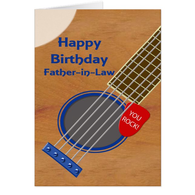 Far i Law Guitar Player Birthday Hälsningskort (Framsidan)