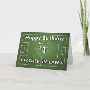 Far-i-Law Soccer Birthday med Grass Fält och Kort