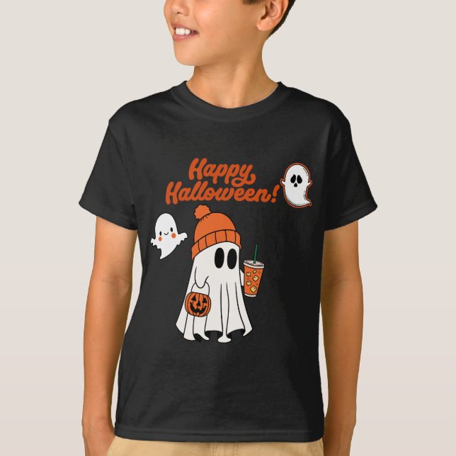 Får i Pumpkin Cute Sheep Happy halloween T Shirt (Framsida)