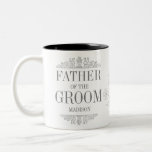 Far i Rustic grått Bröllop Monogram Två-Tonad Mugg<br><div class="desc">Bröllop</div>