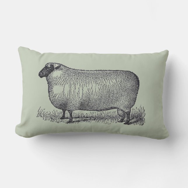 Får Illustration Farmhouse Stil Home Decor Lumbarkudde (Framsida)