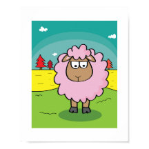 Får Illustration - Poster av djurkonst på barn