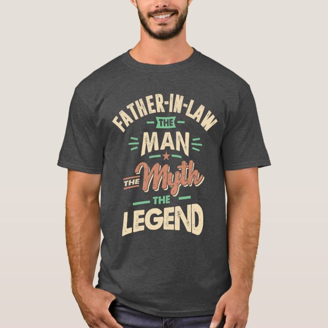 Far-in-law mannen, myten, legenden t shirt (Framsida)