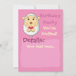 Får-inbjudan Rosa Inbjudningar