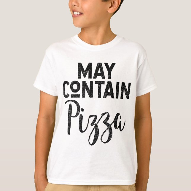 Får innehålla Pizza Funny Pizza Deep Dish Älskare  T Shirt (Framsida)