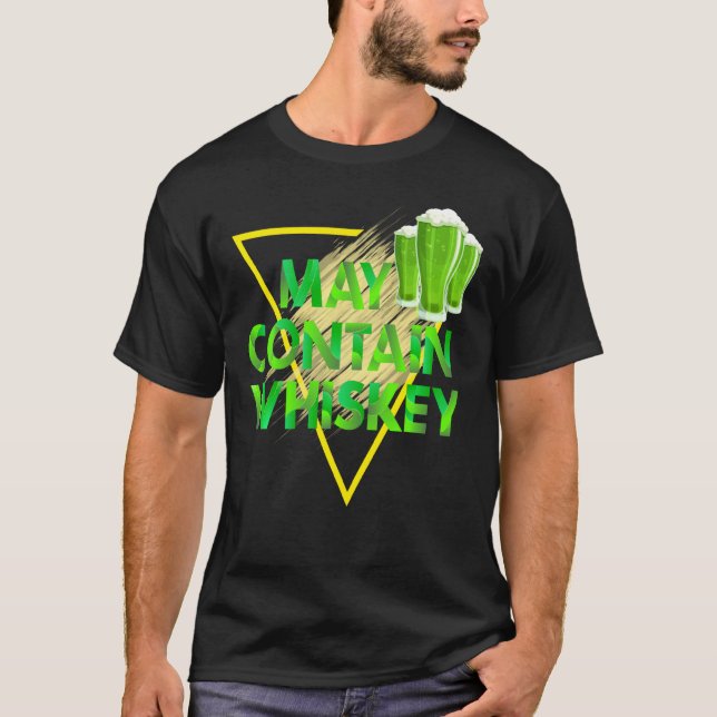 Får innehålla Whiskey Funny Irish Beer St. Patrick T Shirt (Framsida)