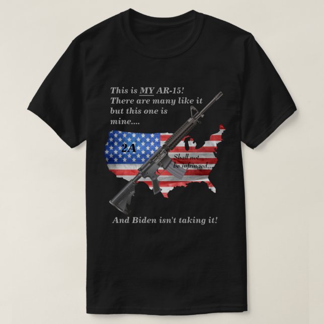 Får inte överträdas amerikansk Flagga min AR15 DK T Shirt (Design framsida)