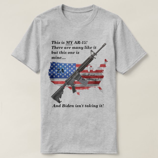 Får inte överträdas amerikansk Flagga min AR15 T Shirt (Design framsida)